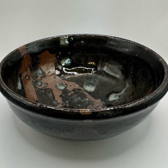 VTG Vintage Signed Brown Ceramic Retro Brown Bowl Spongewear Glazed Pottery - Picture 13 of 15